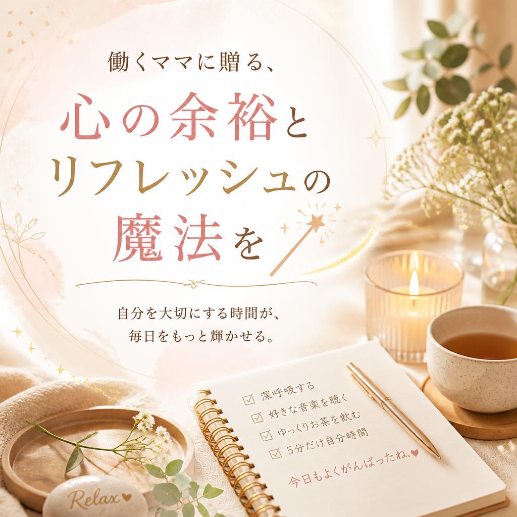 働くママに贈る、心の余裕とリフレッシュの魔法を